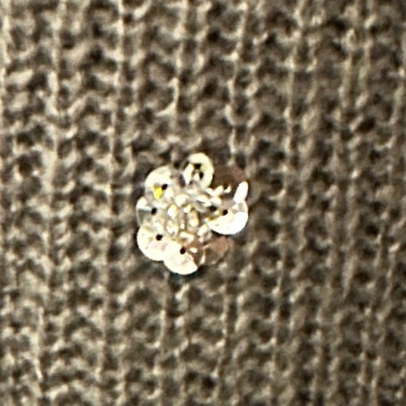 LC LAUREN CONRAD Sweater Swing Embellished Boxy Scoop Neck Gray Small - Picture 7 of 9